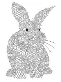 Rabbit coloring pages for Adults - Free printable