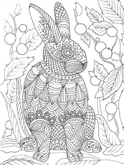 Rabbit coloring pages for Adults