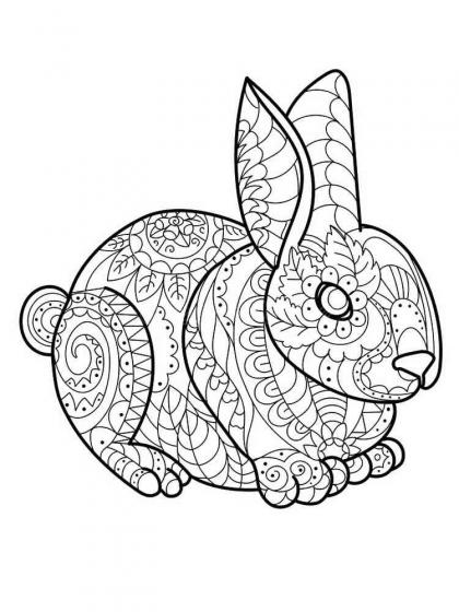 Rabbit coloring pages for Adults