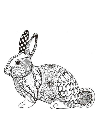 Rabbit coloring pages for Adults