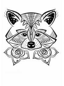 Raccoon coloring pages for Adults - Free printable