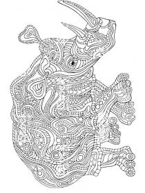 Rhino coloring pages for Adults - Free printable