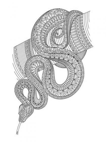 Snakes coloring pages for Adults