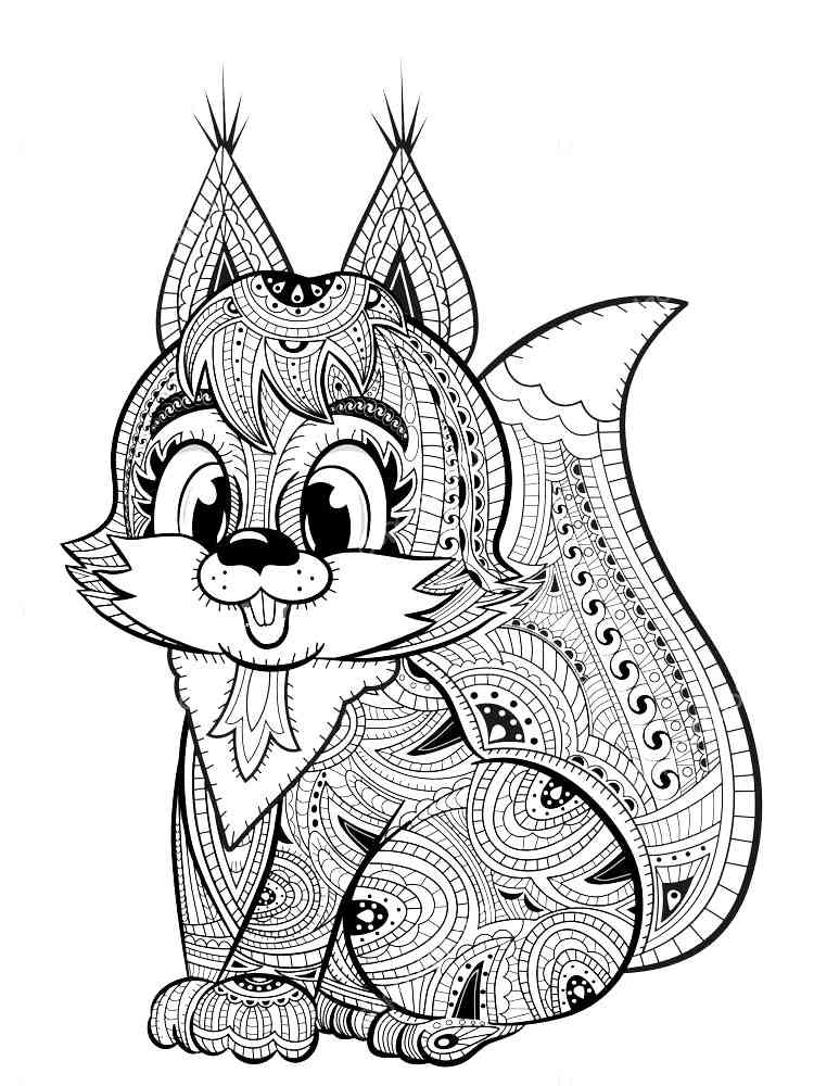 Squirrel coloring pages for Adults