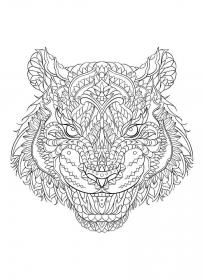 Tiger coloring pages for Adults - Free printable