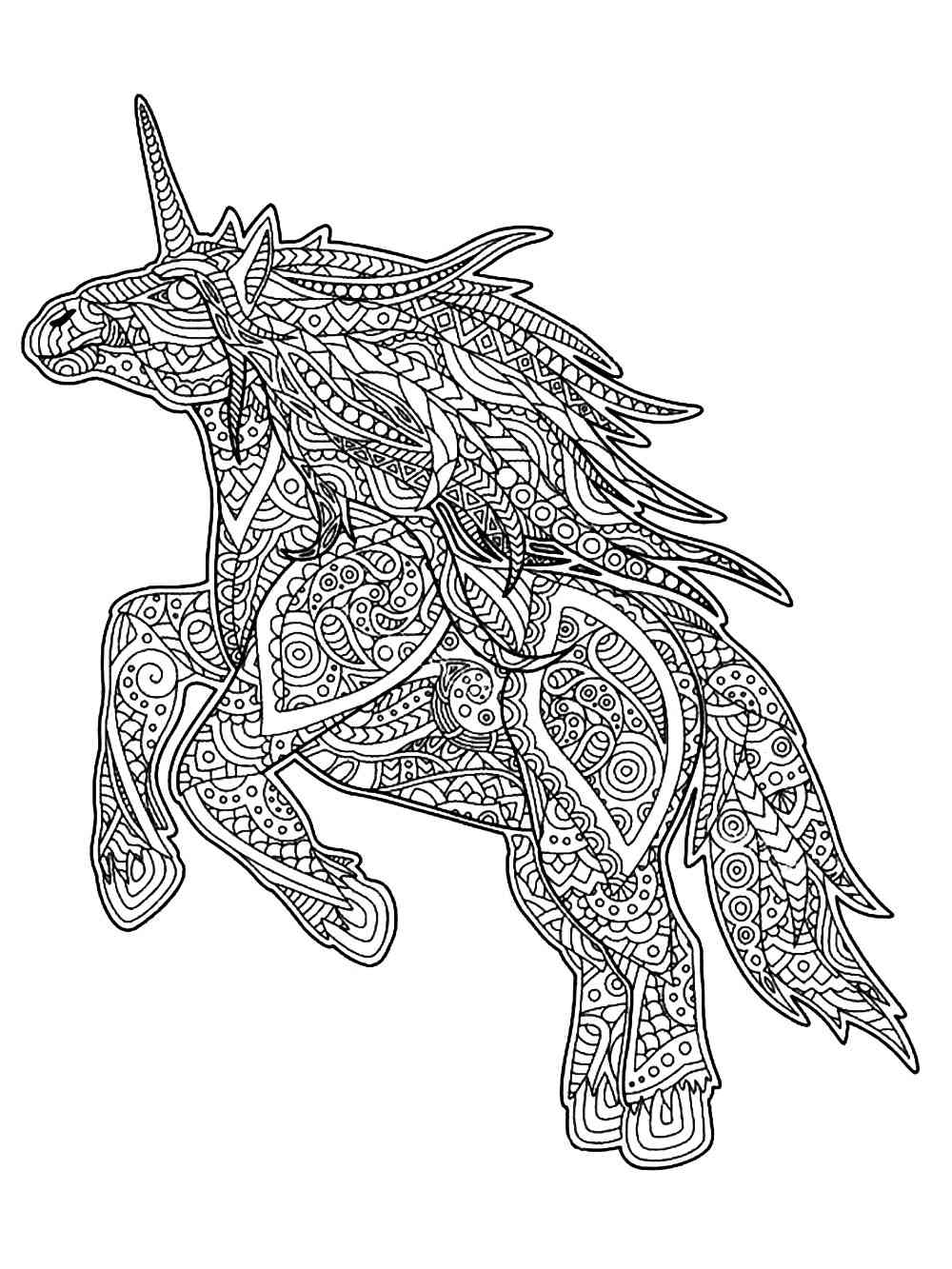 Unicorn coloring pages for Adults