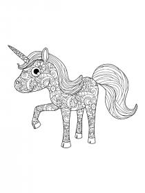 Unicorn coloring pages for Adults - Free printable