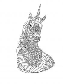 Unicorn coloring pages for Adults - Free printable
