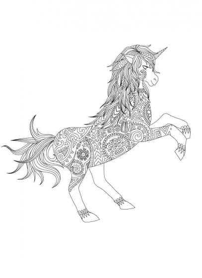 Unicorn coloring pages for Adults