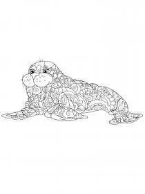 Walrus coloring pages for Adults - Free printable