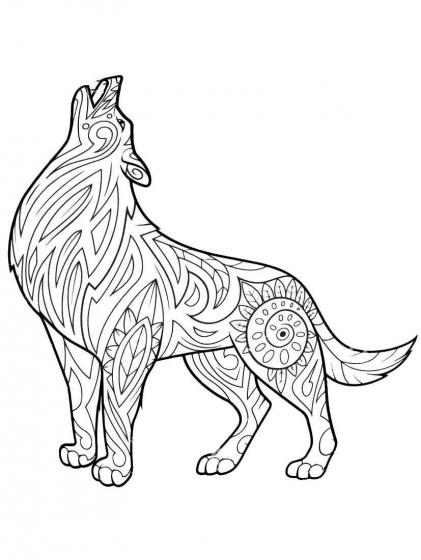 Wolf coloring pages for Adults