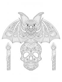 Bat coloring pages for Adults - Free printable