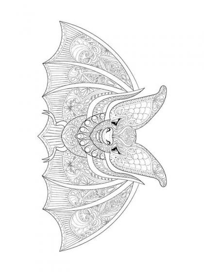 Bat coloring pages for Adults