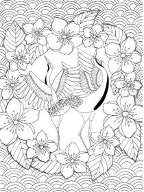 Crane coloring pages for Adults - Free printable