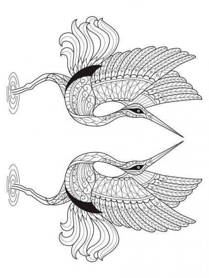 Crane coloring pages for Adults