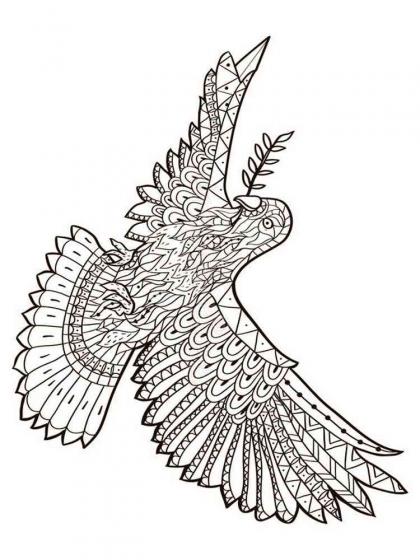 Dove coloring pages for Adults