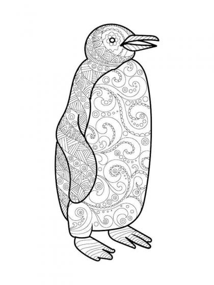 Penguin coloring pages for Adults