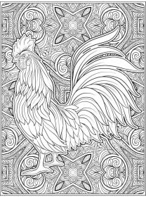 Rooster coloring pages for Adults - Free printable