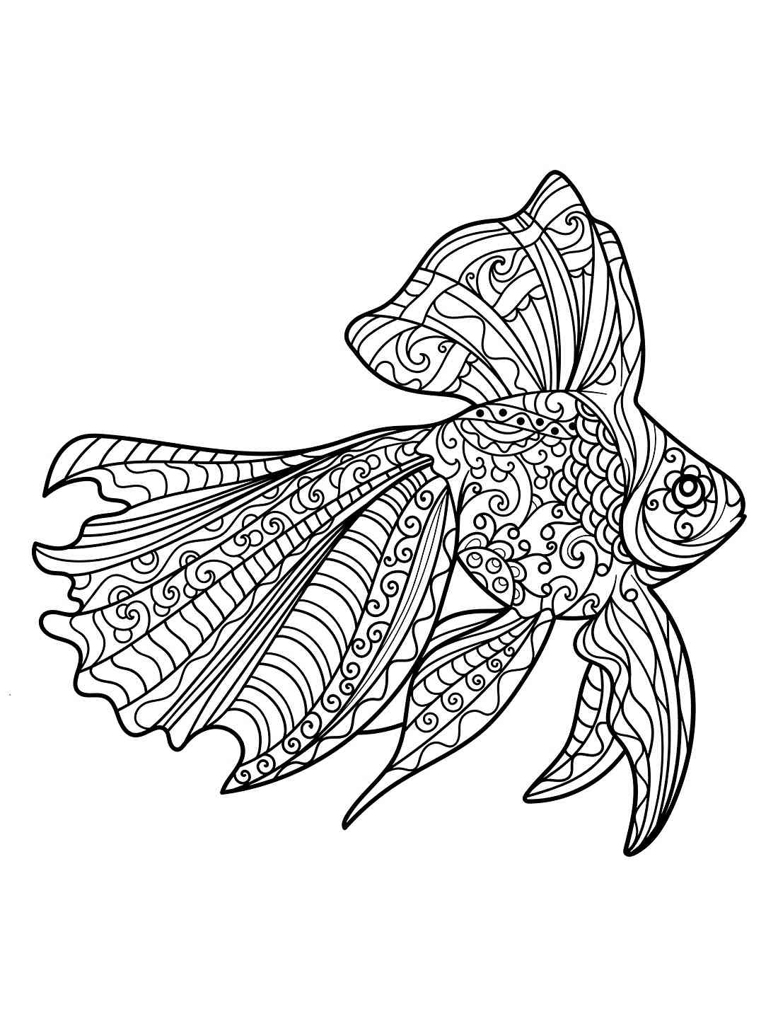 Рыбка в море раскраска