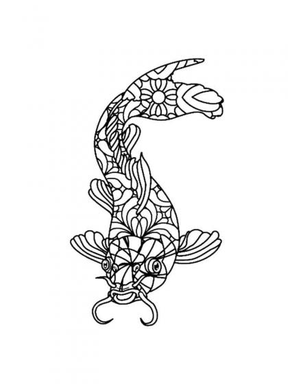 Koi Fish coloring pages for Adults | Free Download and Print