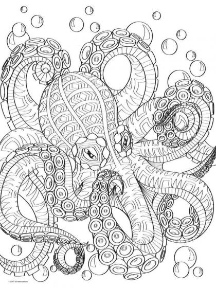 Octopus coloring pages for Adults