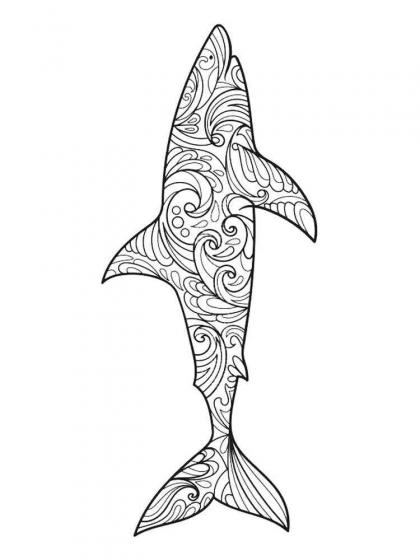 Shark coloring pages for Adults