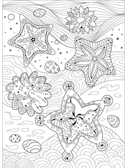 Starfish coloring pages for Adults