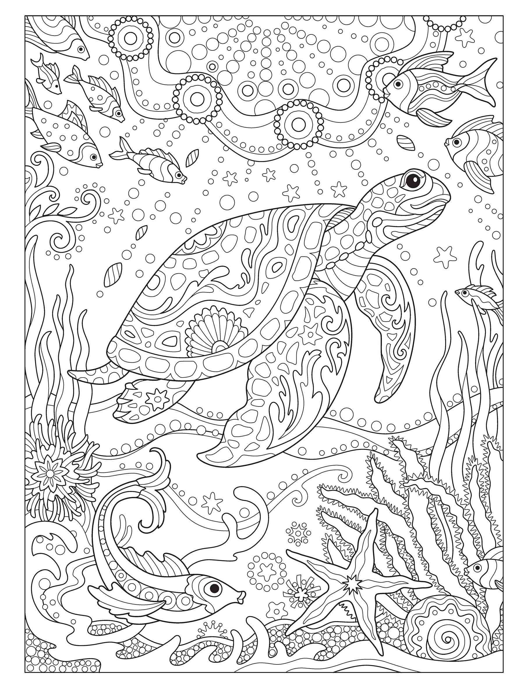 Underwater World coloring pages for Adults Free Download and Print