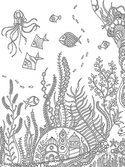 Underwater World coloring pages for Adults