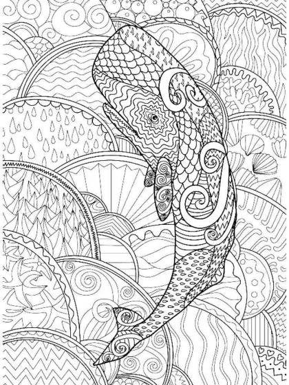 Whale coloring pages for Adults