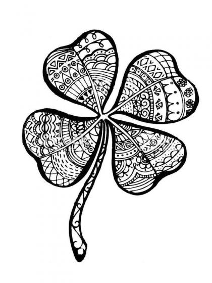 Clover Coloring Pages For Adults