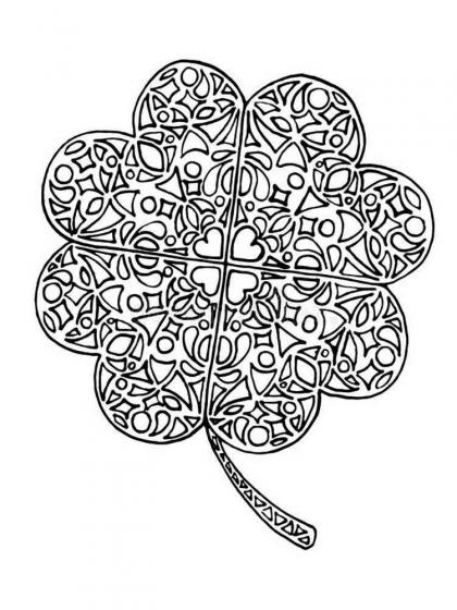 Clover coloring pages for Adults