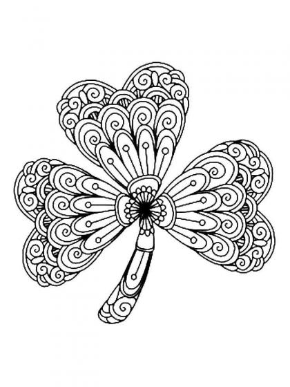 Clover coloring pages for Adults