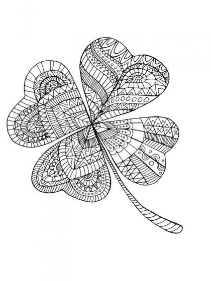 Clover coloring pages for Adults