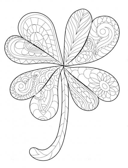 Clover coloring pages for Adults