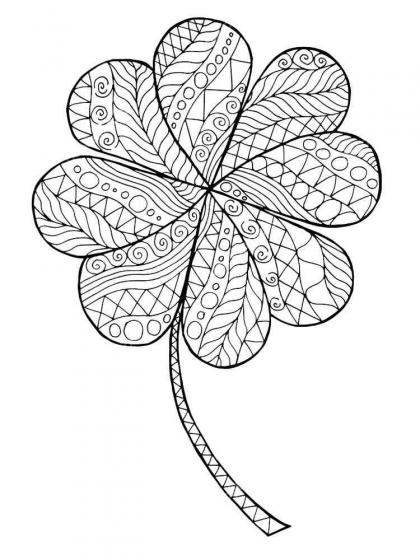 Clover Coloring Pages For Adults