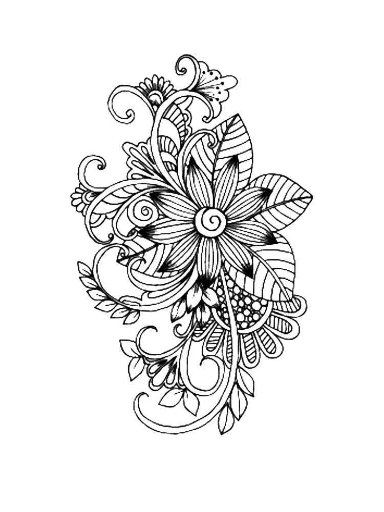 Flowers coloring pages for Adults