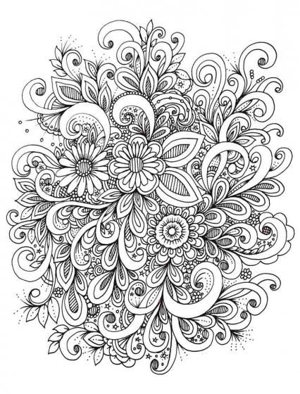 Flowers coloring pages for Adults