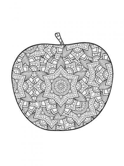 Apple coloring pages for Adults