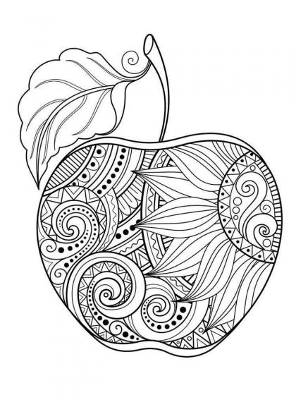 Apple coloring pages for Adults