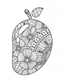 Mango coloring pages for Adults - Free printable