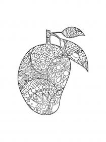 Mango coloring pages for Adults - Free printable