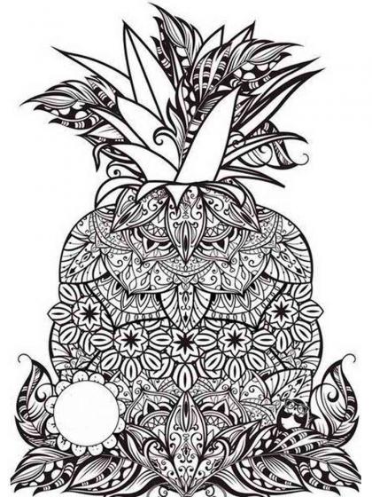 Pineapple coloring pages for Adults