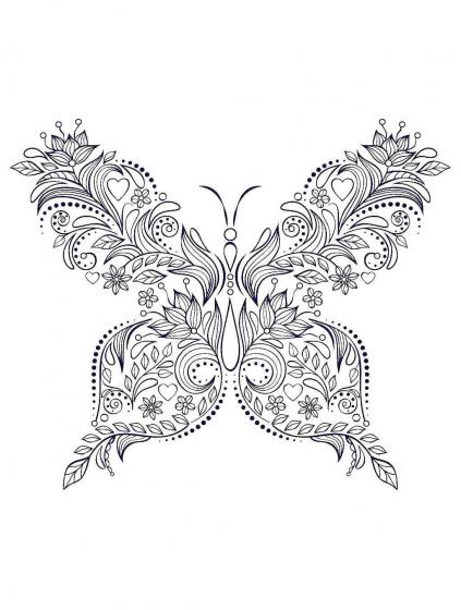 Butterfly coloring pages for Adults