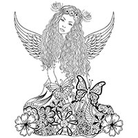 Angel coloring pages for Adults