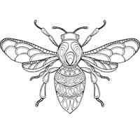 Bee coloring pages for Adults