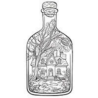Bottle coloring pages for Adults