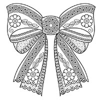 Bow coloring pages for Adults