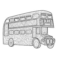 Bus coloring pages for Adults