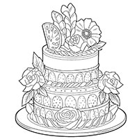 Cake coloring pages for Adults